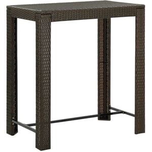 Sweiko - Garden Bar Table Brown 100x60.5x110.5 cm Poly Rattan FF45873UK