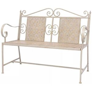 Sweiko - Garden Bench 115 cm Steel White VDTD27533