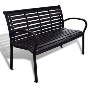 Sweiko - Garden Bench 125 cm Steel and wpc Black VDTD26573