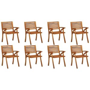 SWEIKO Garden Chairs 8 pcs Solid Acacia Wood FF3075172UK