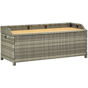 SWEIKO Garden Storage Bench 120 cm Poly Rattan Grey VDTD30014