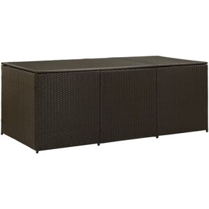 SWEIKO Garden Storage Box Poly Rattan 180x90x75 cm Brown VDTD30011