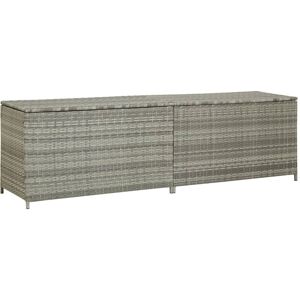 SWEIKO Garden Storage Box Poly Rattan 200x50x60 cm Grey VDTD30009