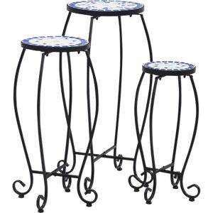 SWEIKO Mosaic Tables 3 pcs Blue and White Ceramic VDTD30064