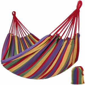 Tectake - Hammock incl. storage bag - garden hammock, camping hammock, indoor hammock - colourful