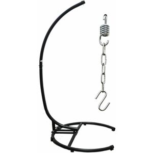 Amanka Up to 150kg: Outdoor Hanging Chair Stand - 210cm Portable Hammock Chair Frame - schwarz