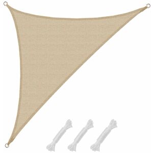 Amanka - uv Shade Sail 3,6x3,6x5,1 hdpe Triangle Sun Protection Garden Balcony ivory - beige