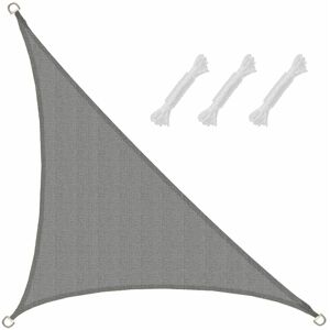 Amanka - uv Shade Sail 3x3x4,2 m hdpe Triangle Sun Protection Garden Balcony grey - grau