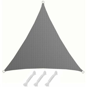 Amanka - uv sun 2x2x2 m hdpe triangle sun protection tarpaulin balcony garden grey - grau