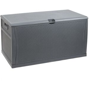 Trueshopping - Waterproof Outdoor Lockable Grey Storage Chest Box Unit - Cushions Toys Tools - Grey