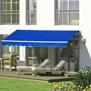 LIVINGANDHOME Outdoor Retractable diy Manual Patio Awning Canopy Garden Shade Shelter, 400x300CM