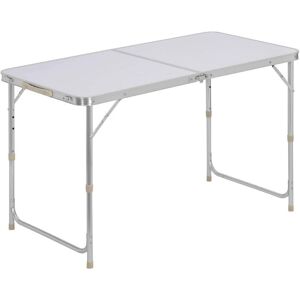 Folding Camping Table Aluminium Picnic Portable Adjustable Party bbq Patio White - White - Woltu