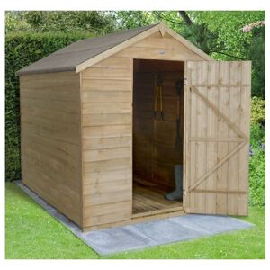 FOREST Wooden 6x8 Apex Overlap Pressure Treated Garden Shed No Window Storage