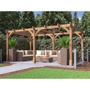 DUNSTER HOUSE LTD. Wooden Pergola Garden Plant Frame Furniture Kit - Leviathan 5m x 3m