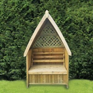 Woodshaw Carsington Arbour Wooden Garden Seat Bench & Storage Box Trellis Back