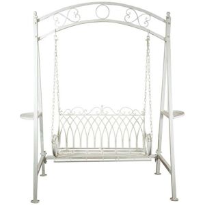 BISCOTTINI Wrought iron swing 2 seater Garden swing Iron bench Bench Iron Rocking Bench L198xDP100xH220 cm