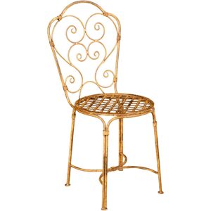 BISCOTTINI Outdoor garden dining wrought iron Chair with antique cream finish - antique cream