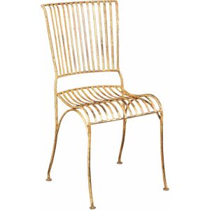 BISCOTTINI Outdoor garden dining wrought iron Chair with antique cream finish - antique cream