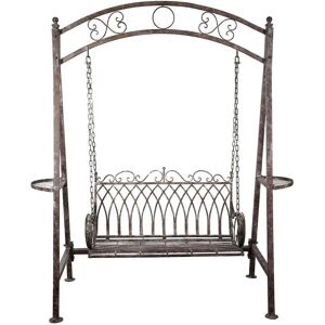 Biscottini - Wrought iron swing 2 seater Garden swing Iron bench Bench Iron Rocking Bench L198xDP100xH220 cm