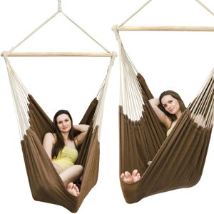 Amanka - xxl Hammock Seat by incl safety swivel big swinging Hanging Cloth Chair extra large Fabric Swing for 2 people 100% cotton 185x130cm