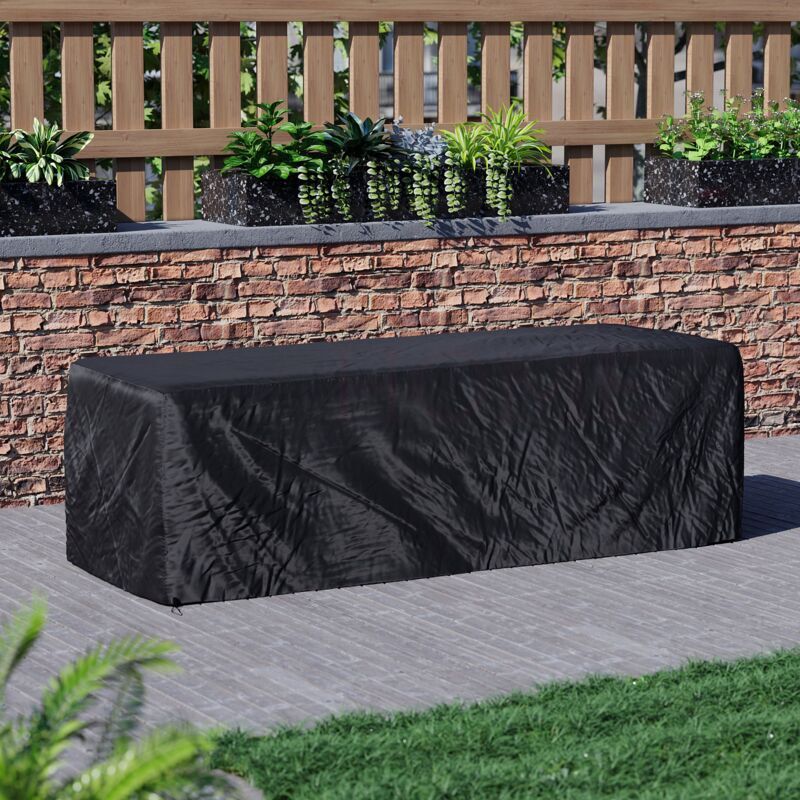 HOME DISCOUNT Garden Furniture Cover Outdoor Patio Waterproof Rattan Set Rain Anti-UV Protection, 207 x 74 x 65 cm