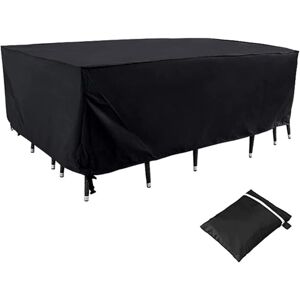 Linghhang - 120x120x74cm)(Black)Heavy Duty Outdoor Sofa Cover Waterproof All Weather Protection Rectangular Rain Snow Dust uv Wind Resistant (Black)