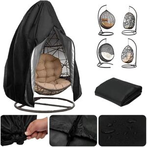 LINGHHANG 1pc (115x190cm, Black) 210D Oxford Garden Hanging Chair Cover, Waterproof Outdoor Chair Protective Cover Anti-UV/Windproof