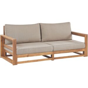BELIANI Garden Sofa 2 Seater TIMOR Modular Certified Acacia Wood Light Brown