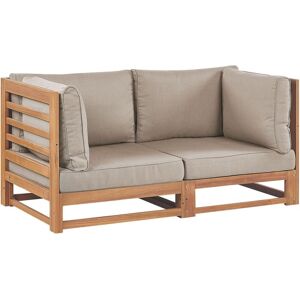 BELIANI Garden Sofa 2 Seater TRANI Modular Certified Acacia Wood Light Brown