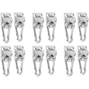 TLILY 2 sets of suspended ceiling wall mount U-shaped hooks Stainless steel heavy duty multi-function hammock hammock hook metal base plate with hook X6