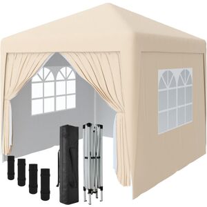 Aquariss - 2.5 x 2.5m Garden Pop Up Gazebo Marquee Patio Canopy Wedding Party Tent- Beige