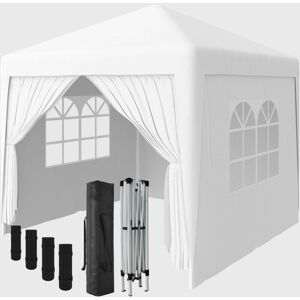 Aquariss - 2.5 x 2.5m Garden Pop Up Gazebo Marquee Patio Canopy Wedding Party Tent- White