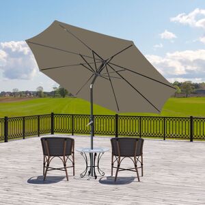 Green Bay - Greenbay Round Garden Parasol Sun Shade Patio Outdoor Umbrella Canopy Crank Tilt Mechanism 2.7M Brown