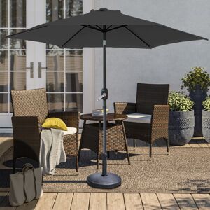 Green Bay - 2.5M Garden Parasol Patio Umbrella Sun Shade Aluminium Crank Tilt Black