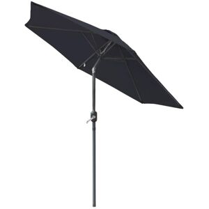 AQUARISS 2.5M Round Garden Parasol Outdoor Patio Sun Shade Umbrella with Tilt Crank UV protection - Black