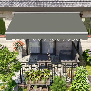 Green Bay - 2.5x2M Half Cassette Electric Awning Garden Patio Retractable Sun Shade Canopy Grey
