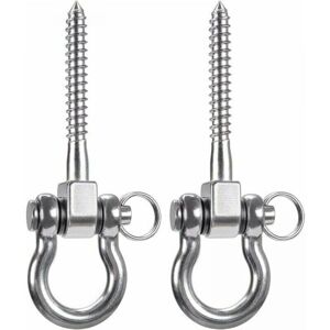 Cyslmuk - 2PCS 304 Stainless Steel Heavy Duty Ceiling Hooks, Swing Hooks, Hooks with Screws for Wooden Yoga Hanging Chair, Sandbag, Hammock, Chair