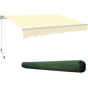 AQUARISS 2x1.5m Garden Patio Manual Sun Shade Shelter Retractable Canopy - Beige