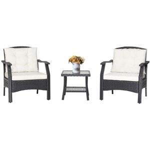 Costway - 3 pcs Outdoor Furniture Set Modern Patio Bistro Conversation Set