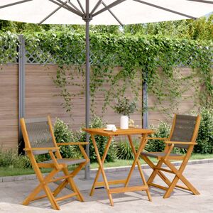 Bonnevie - 3 Piece Bistro Set,Bar Set Grey Polypropylene and Solid Wood VSVS385859