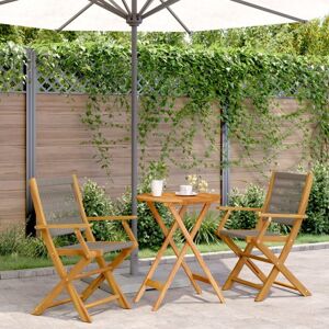 Bonnevie - 3 Piece Bistro Set,Bar Set Grey Polypropylene and Solid Wood VSVS593683