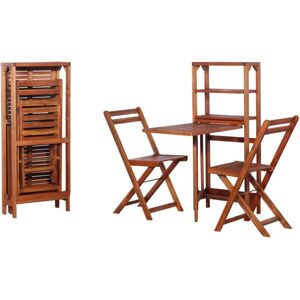 Bonnevie - 3 Piece Folding Bistro Set,Bar Set Solid Acacia Wood VSVS741063