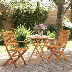 Bonnevie - 3 Piece Folding Bistro Set,Bar Set Solid Wood Acacia VSVS191765