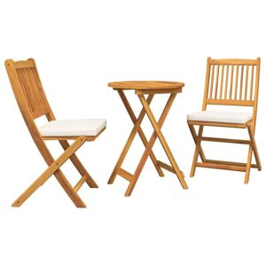 Garden Bistro Set 3 pcs Brown Solid acacia wood vidaXL
