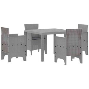 Garden Dining Set 5 pcs Light Grey Polt rattan Vidaxl