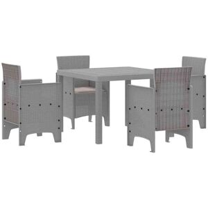 Garden Dining Set 5 pcs Light Grey Polt rattan Vidaxl