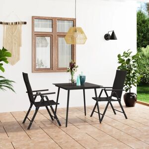 Bonnevie - 3 Piece Garden Dining Set,Garden Lounge Set Black VSVS264882