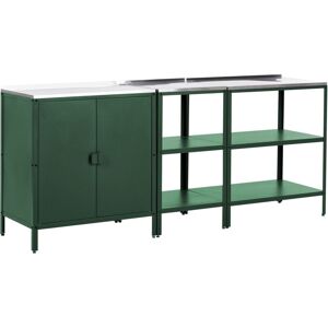 BELIANI 3 Piece Outdoor Kitchen Set VILAMA Metal Green