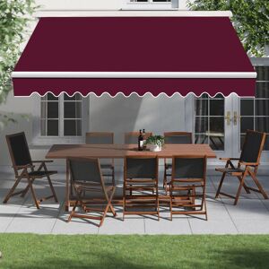 Green Bay - 3.5x2.5m Retractable Garden Patio Electric Awning Half Cassette Remote Controlled Wine Red