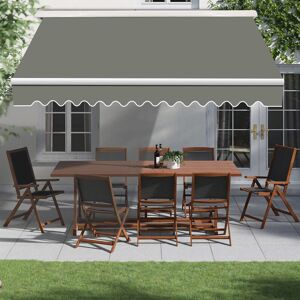 Green Bay - 3.5x2.5m Retractable Garden Patio Electric Awning Half Cassette Remote Controlled Grey